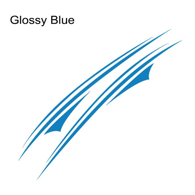 2PCS Motorhome Glossy Blue Car Decals Door Side Graphics Auto Body