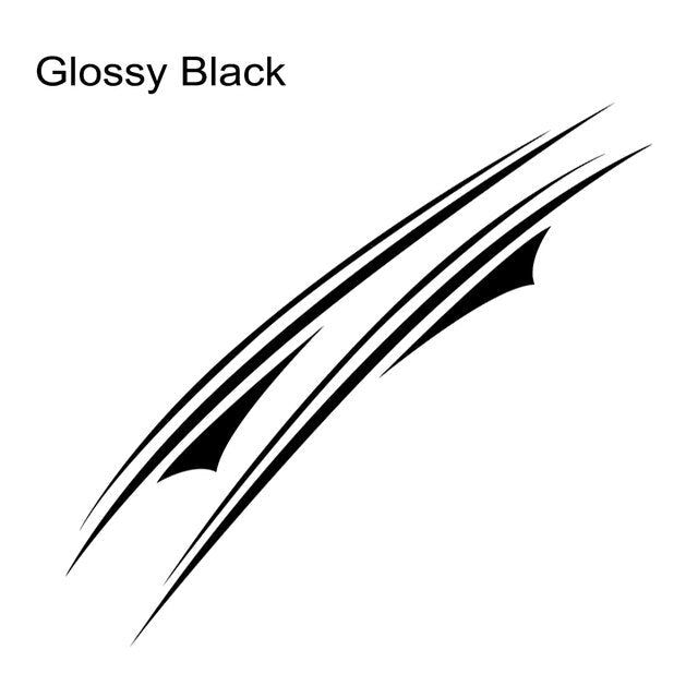 2PCS Motorhome Glossy Black Car Decals Door Side Graphics Auto Body